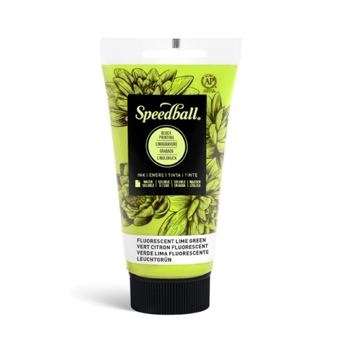 Speedball Block Printing Ink Fluorescent Lime Green - 1240.design