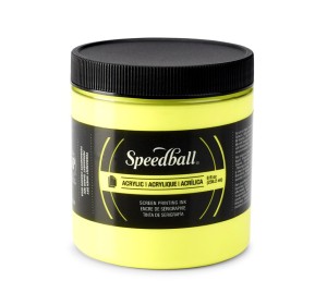 Akrylová barva na sítotisk Speedball fluorescenční žlutá - 1240.design