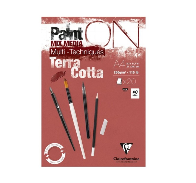 Blok papírů Paint'ON Terracotta pro smíšené techniky - 1240.design