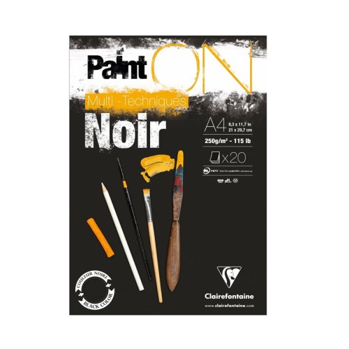 Clairefontaine Paint'ON Multi-technique Paper Pad Black - 1240.design