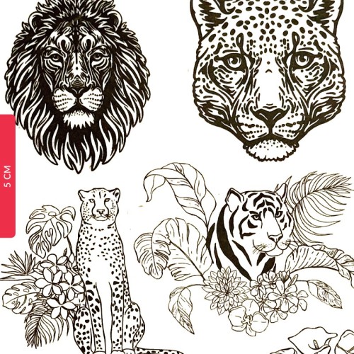 Keramiktransfer Wilde Katzen  - 1240.design