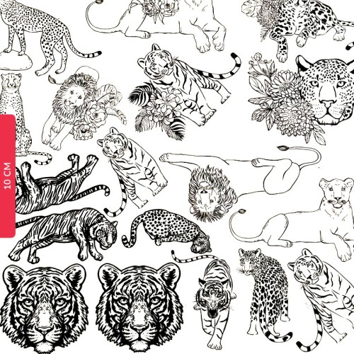 Keramiktransfer Wilde Katzen  - 1240.design