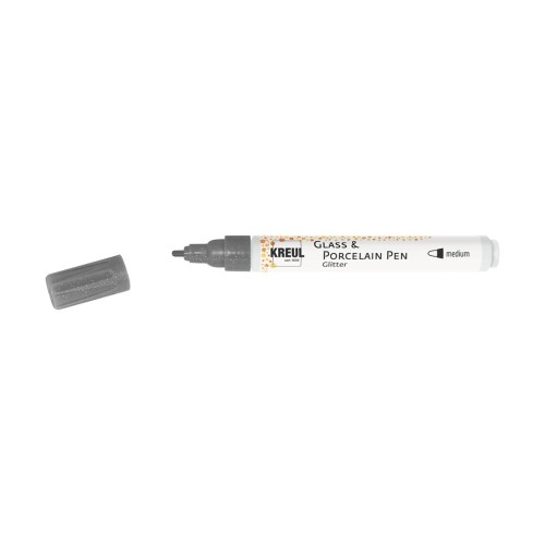 KREUL Glass & Porcelain Pen Glitter medium Anthracite - 1240.design