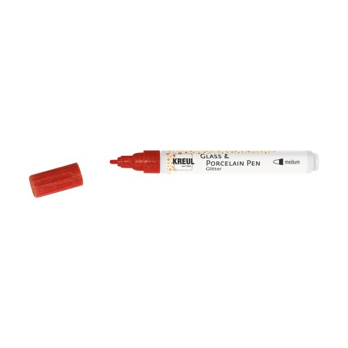 Fix na sklo a porcelán KREUL medium Glitter Carmine Red - 1240.design