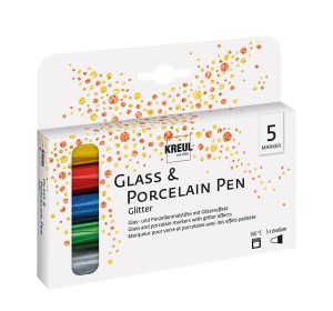 Sada fixů na sklo a porcelán KREUL Glitter medium - 1240.design