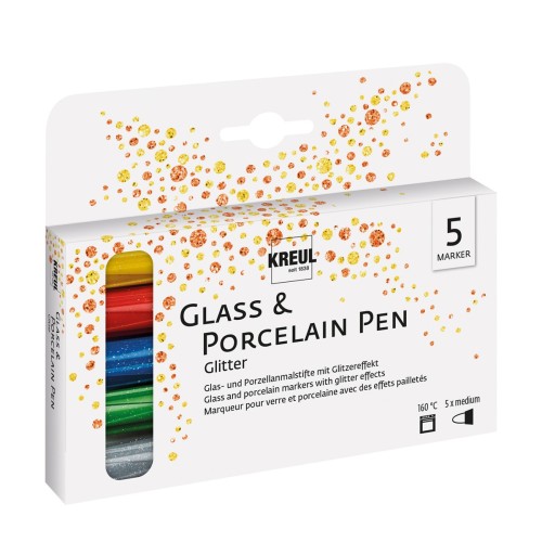 Sada fixů na sklo a porcelán KREUL Glitter medium - 1240.design