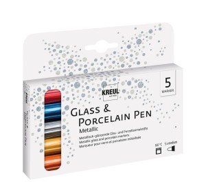 Sada fixů na sklo a porcelán KREUL Metallic medium - 1240.design