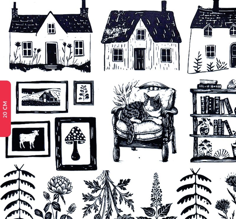 Country Cottage ceramic transfer - 1240.design