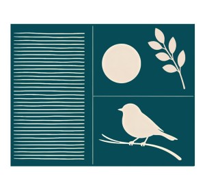 Šablona na sítotisk Ptáček na větvi - 1240.design