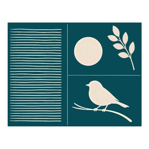 Šablona na sítotisk Ptáček na větvi - 1240.design