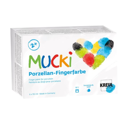 Mucki Finger Paints for Ceramics – 6 Colors