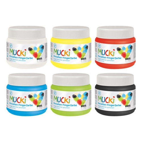 Mucki Finger Paint for Porcelain - 6 x 150 ml