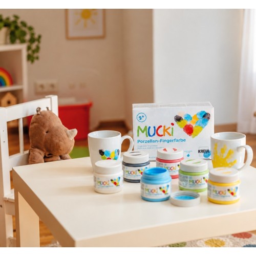 Mucki Finger Paints for Ceramics – 6 Colors