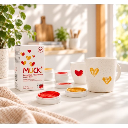 Mucki Prstové barvy na porcelán Lovely Glow - 2 x 50 ml