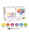 Mucki Finger Paint for Porcelain - 6 Colours + Marker
